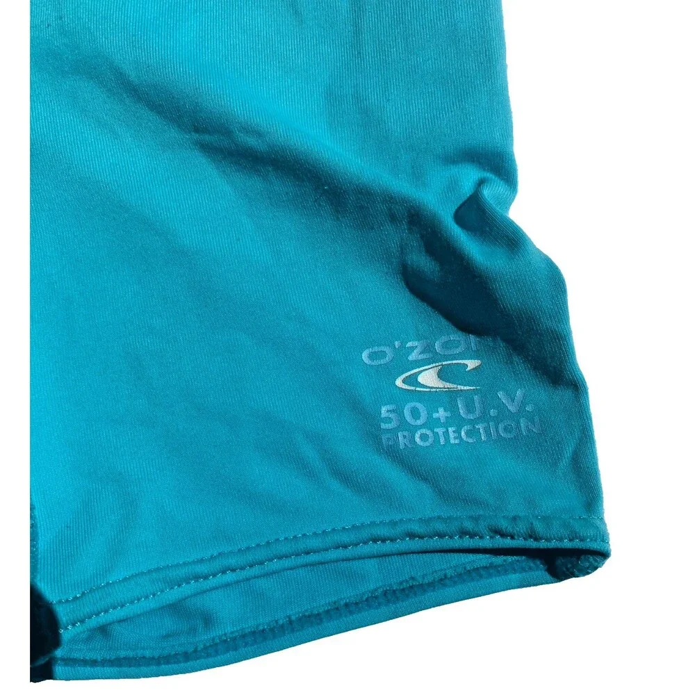 O'Neill Kids Teal Short Fit Zip Back 50+UV Block Rashguard Swimsuit Beach- Sz 3T